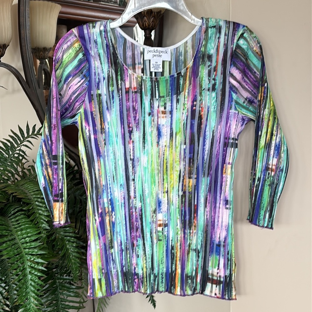 Peck & Peck Women's Multicolor Striped Top